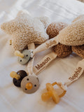 Chupete de Peluche Corazón Beige