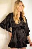 Ruffle Kimono Midnight Black