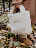 Mini Bolso Peluche Crema