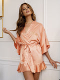 Ruffle Kimono Peach
