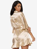 Kimono Rüschen Champagner