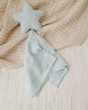 Musselin-Schnullertuch Stern Babyblau
