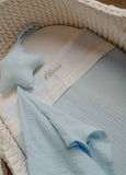 Musselin-Schnullertuch Stern Babyblau