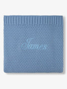 Couverture en Tricot Bleu Clair