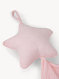 Attache tétine Mousseline Hydrophile Etoile Rose Clair