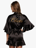 Ruffle Kimono Midnight Black