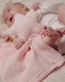 Attache tétine Mousseline Hydrophile Etoile Rose Clair