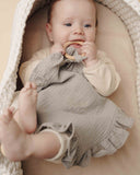 Mull-Schnullertuch Rüschen Grau