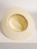 Chapeau de Paille Deluxe Blanc cassé cassé Avec Lanière Blanche