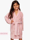 Robe Cotton Powder Pink Kids