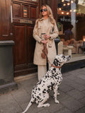 Collier en cuir beige pour chien