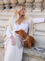 Collier en cuir rose pour chien
