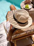 Straw Hat Deluxe Cream With Black Strap