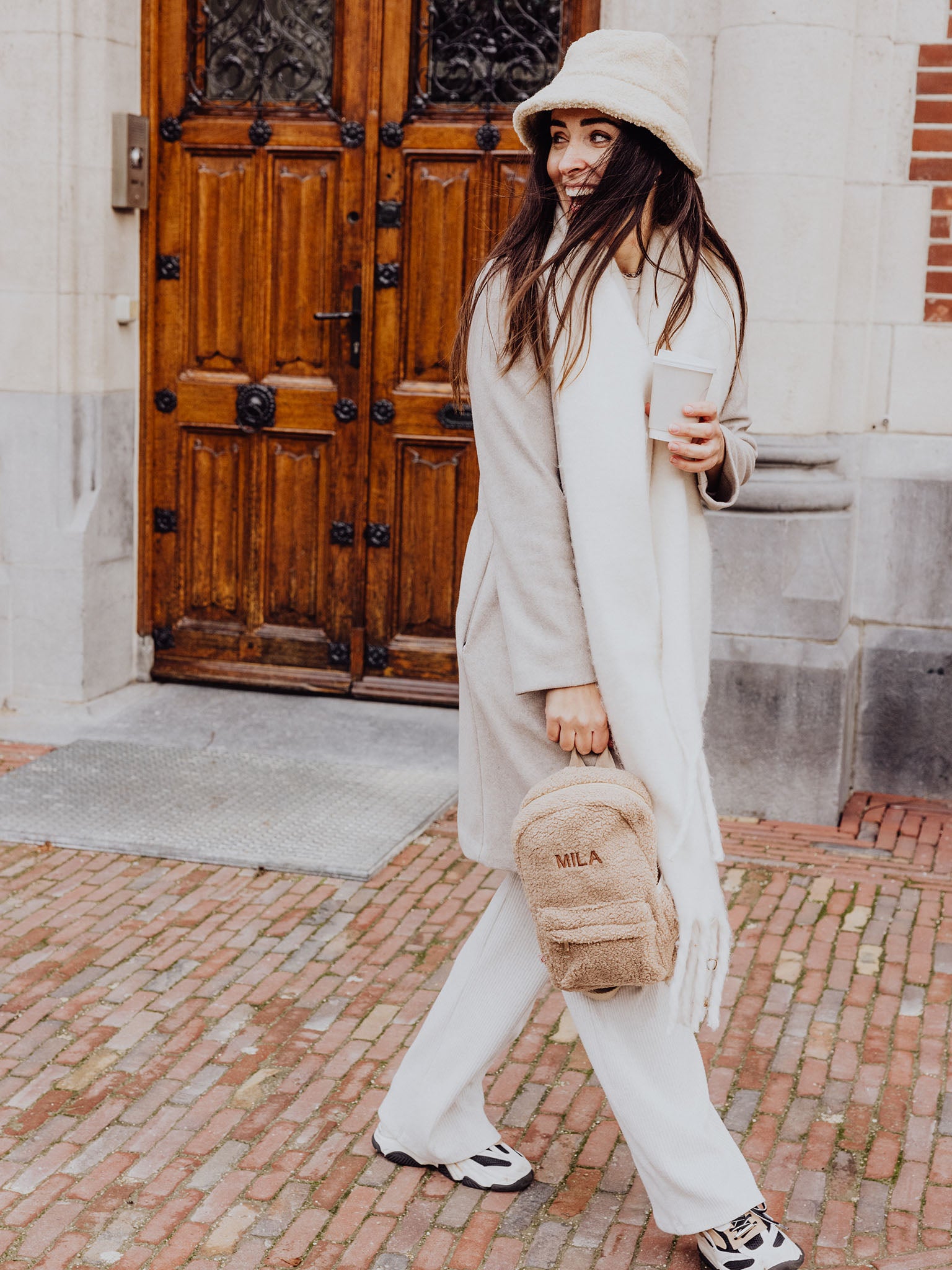 Cream Teddy Bucket Hat