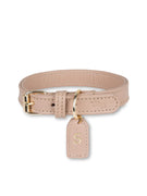 Hundehalsband Leder Beige