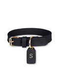 Collier en cuir noir pour chien