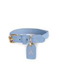 Collier pour chat en cuir bleu