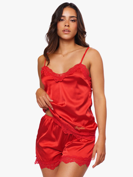 Spitzenpyjama Valentine Red