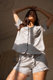 Pyjama Modal Grey White Piping