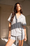 Pyjama Modal Grey White Piping