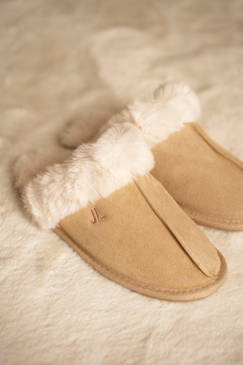 Pantoffel Suède Beige
