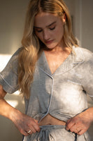 Pyjama Modal Grey White Piping