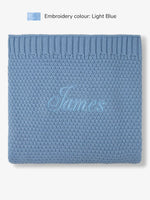 Gestrickte Decke Babyblau