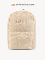 Maxi Mochila Peluche Crema