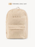 Maxi Mochila Peluche Crema