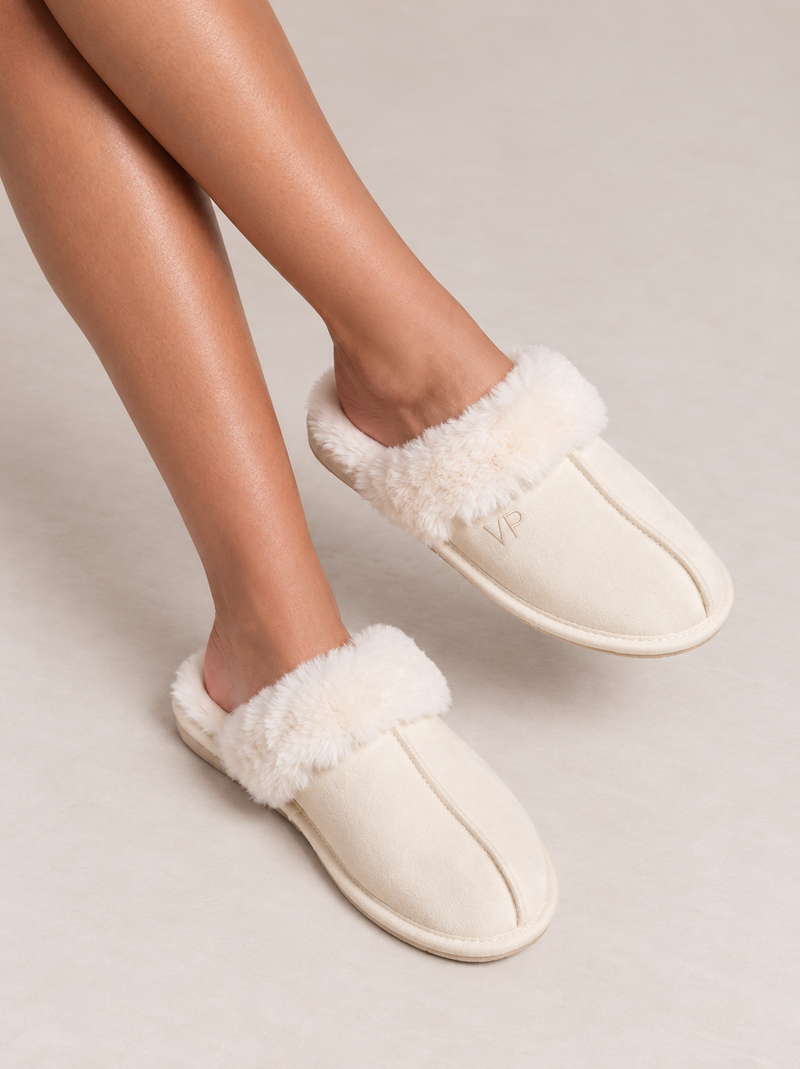 Pantoffel Suède Cream