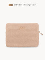 Teddy-Laptop-Tasche in Beige