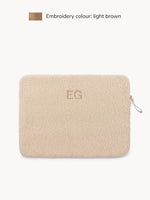 Teddy-Laptop-Tasche in Creme