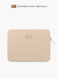 Teddy-Laptop-Tasche in Creme