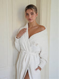 Badjas Teddy Off-white Long