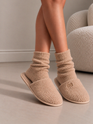 Pantoffel Teddy Beige