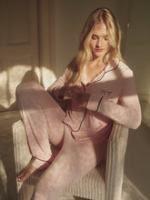 Pyjama Modal Pink Long Black Piping