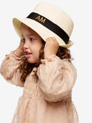 Straw Hat Deluxe Kids Off-White With Black Strap
