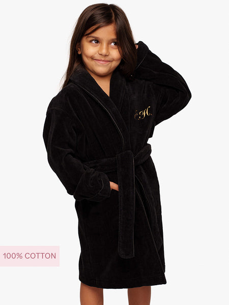 Robe Cotton Midnight Black Kids