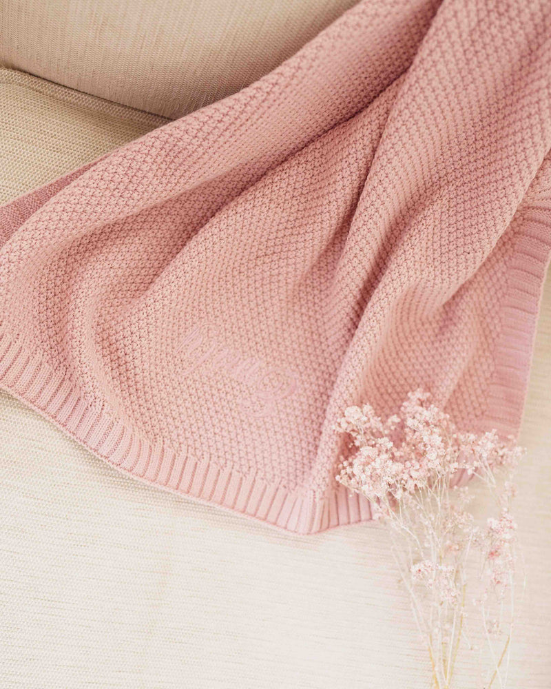 Gestrickte Decke Rosa