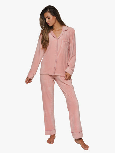 Pyjama Velours Rose Poudré