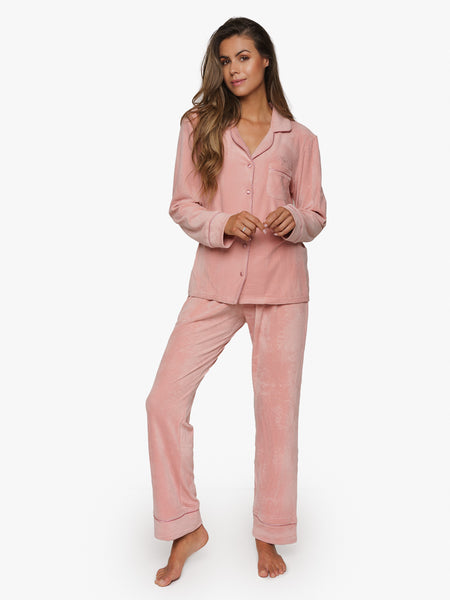 Pyjama Velours Rose Poudré