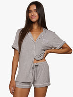 Pyjama Modal Grey White Piping