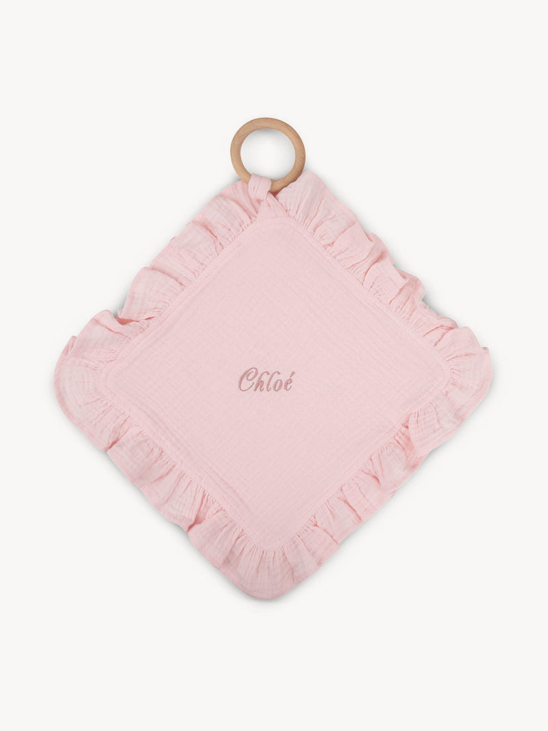 Mull-Schnullertuch Rüschen Rosa
