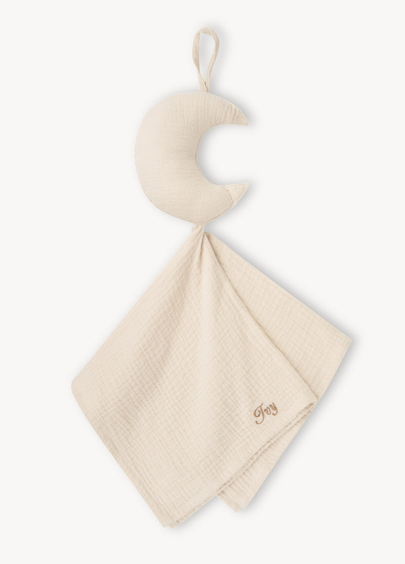 Attache tétine Mousseline Hydrophile Moon Crème