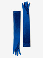 Gants Velours Bleu Cobalt