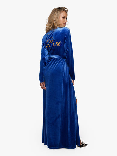 Kimono Samt Kobaltblau