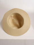 Straw Hat Deluxe Cream With White Strap