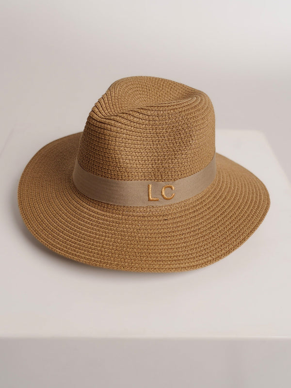 Strohoed Deluxe Bruin Met Beige Band